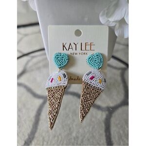 Kay Lee Ice Cream Cone Earrings NWT